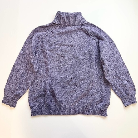 Karen Scott Petites purple marled knit turtleneck sweater Size PXL 100% cotton - Picture 4 of 5